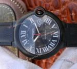 Swiss Copy Cartier Ballon Bleu De 1847MC Black PVD Watch Mens